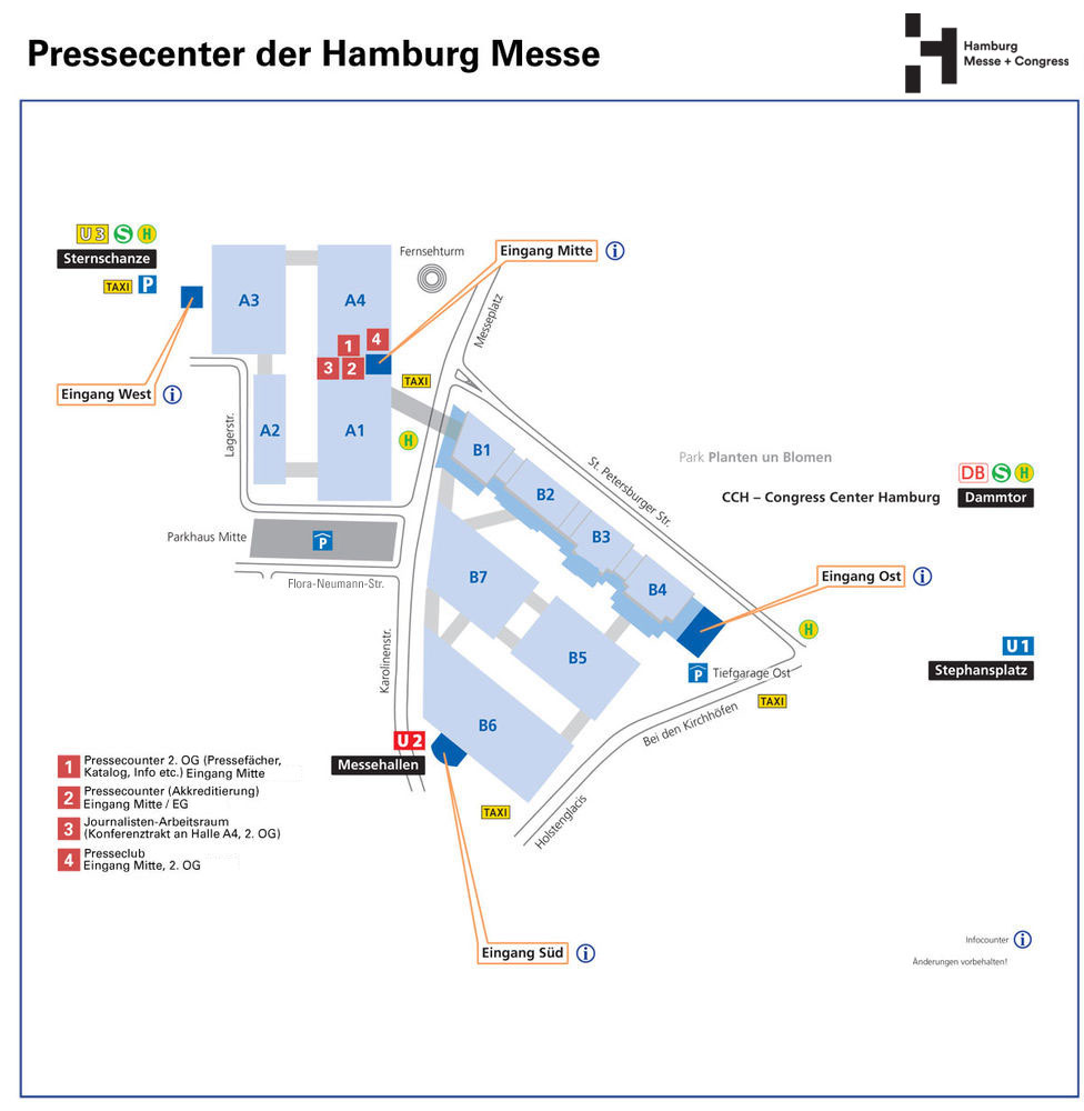 Pressecenter der Hamburg Messe